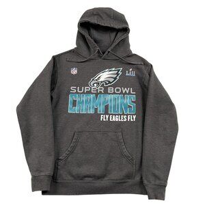 Philadelphia Eagles Hoodie Mens Small Grey Fanatics Pro Line Super Bowl NFL